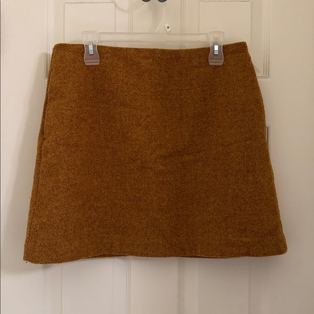 UNIQLO Wool Blend Mini Skirt in Mustard - 10